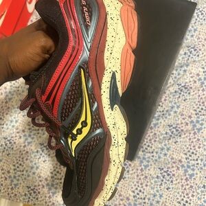 Saucony Red and Black Athletic Shoes